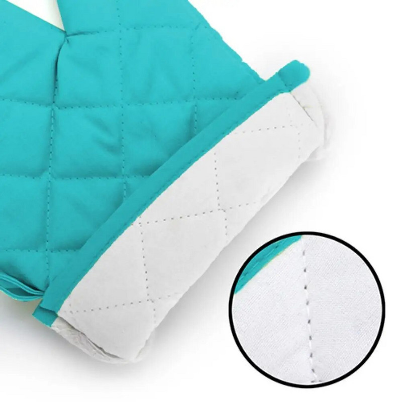 1vnt Orkaitės pirštinės Medvilninės orkaitės pirštinės, vientisos spalvos karščiui atspari apsauga virtuvės puodo laikiklis pirštinė virtuvės įrankiai