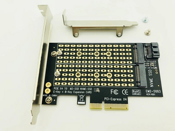 M.2 NVMe SSD NGFF σε PCI-E 3.0 X4 Adapter Raiser M Key B Key PCI Express 3.0 NVME m.2 SSD M2 SATA NGFF Converter Post Card Riser