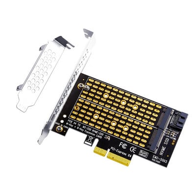 M.2 NVMe SSD NGFF kuni PCI-E 3.0 X4 Adapteri tõstuk M võti B võti PCI Express 3.0 NVME m.2 SSD M2 SATA NGFF konverter postkaardi püstik