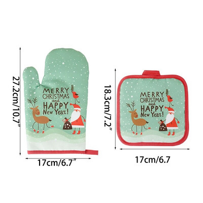 1 rinkinys kalėdinės medvilnės orkaitės pirštinės karščiui atsparios pirštinės virtuvės gaminimas mikrobangų krosnelėje pirštinės izoliuotos pirštinės Virtuvės reikmenys įrankiai