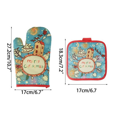 1 rinkinys kalėdinės medvilnės orkaitės pirštinės karščiui atsparios pirštinės virtuvės gaminimas mikrobangų krosnelėje pirštinės izoliuotos pirštinės Virtuvės reikmenys įrankiai