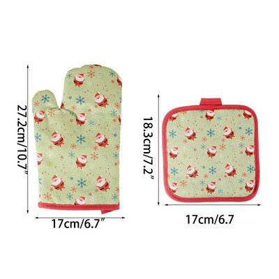 1 rinkinys kalėdinės medvilnės orkaitės pirštinės karščiui atsparios pirštinės virtuvės gaminimas mikrobangų krosnelėje pirštinės izoliuotos pirštinės Virtuvės reikmenys įrankiai