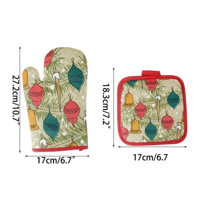 1 rinkinys kalėdinės medvilnės orkaitės pirštinės karščiui atsparios pirštinės virtuvės gaminimas mikrobangų krosnelėje pirštinės izoliuotos pirštinės Virtuvės reikmenys įrankiai