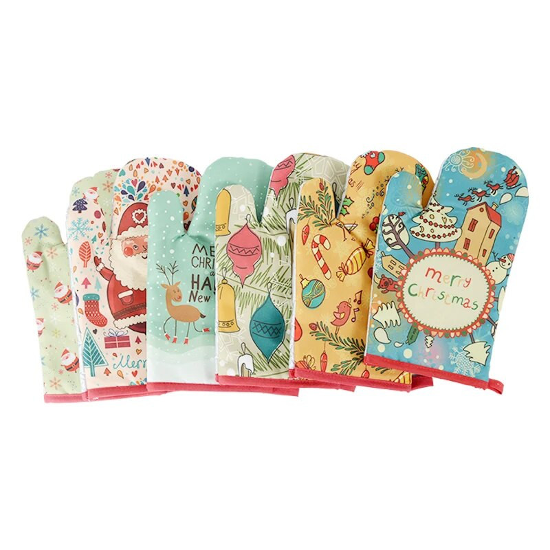 1 rinkinys kalėdinės medvilnės orkaitės pirštinės karščiui atsparios pirštinės virtuvės gaminimas mikrobangų krosnelėje pirštinės izoliuotos pirštinės Virtuvės reikmenys įrankiai