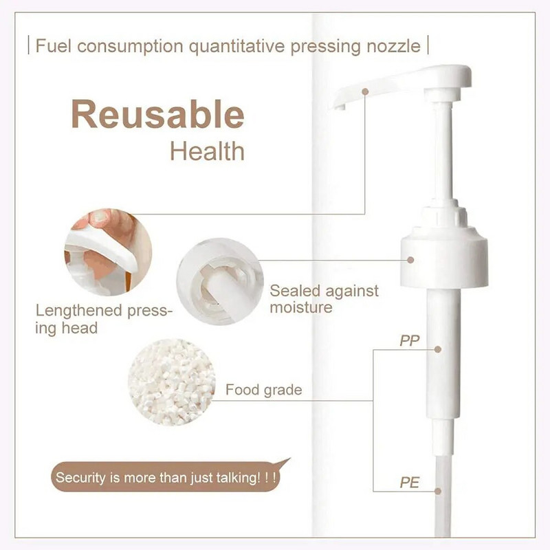 2 vnt sirupo pompos dozatoriaus pakaitinis padažas slėgio purkštukas buteliuko siurblys 5 litrų talpyklos kavos virtuvės prieskonių skysčiui