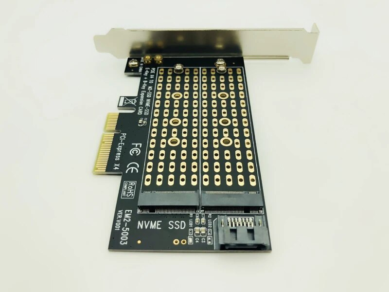H1111Z Pridėkite korteles PCIE prie M2/M.2 adapterio SATA M.2 SSD PCIE adapterio NVME/M2 PCIE adapterio SSD M2 prie SATA PCI-E kortelės M klavišo + B klavišo