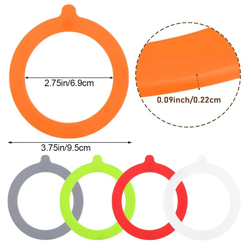 1vnt Neperšlampamas silikoninis pakaitinis tarpiklis sandariklis Daugkartinio naudojimo sandarikliai Mason stiklainiai O žiedai tarpikliai Guminiai sandarikliai Konservavimo puodelio priedas