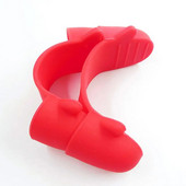 Mini silikoninis 1 poros šilumą izoliuotas pirštų apkabos dubenėlio plokštelės spaustuko laikiklis