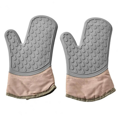 1vnt Orkaitės pirštinė nuo nuplikimo silikoninės izoliacinės pirštinės Nešiojamos medvilnės silikoninės pirštinės, lengvai valomos Neslidžios mikrobangų krosnelės pirštinės