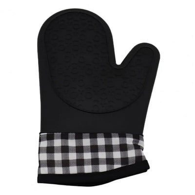 1vnt karščiui atspari apsauginė kepimo pirštinė neslystanti silikoninė karšto keptuvės tvarkymo pirštinė sustorinta izoliuota orkaitės pirštinė virtuvei