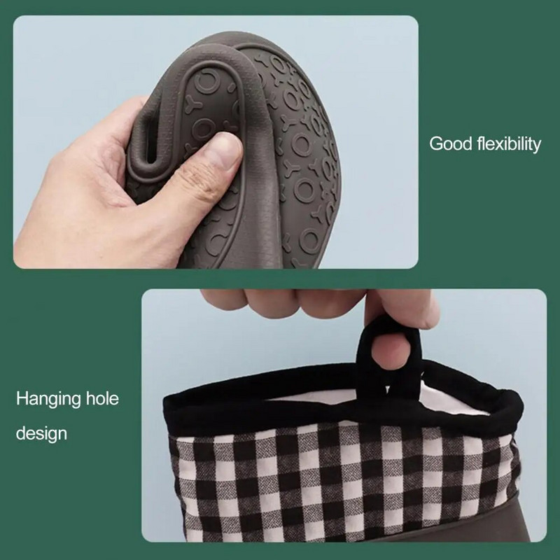 1vnt karščiui atspari apsauginė kepimo pirštinė neslystanti silikoninė karšto keptuvės tvarkymo pirštinė sustorinta izoliuota orkaitės pirštinė virtuvei