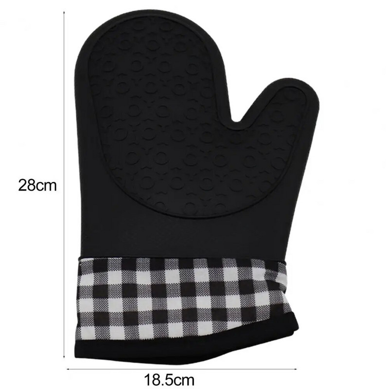 1vnt karščiui atspari apsauginė kepimo pirštinė neslystanti silikoninė karšto keptuvės tvarkymo pirštinė sustorinta izoliuota orkaitės pirštinė virtuvei