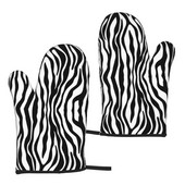 „Zebra Print Animal“ orkaitės pirštinių rinkinys iš 2 karščiui atsparių pirštinių Virtuvinės orkaitės pirštinės, atsparios karščiui, kepimui ant grotelių