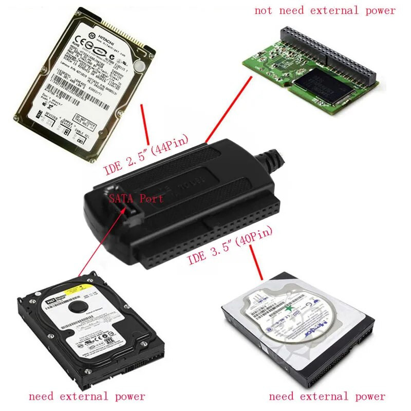 USB 2.0 uz IDE / 2,5" 3,5" HDD adaptera pārveidotāja atbalsts cietā HDD DVD-ROM CD-RW D5QC