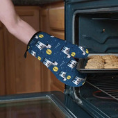 Kalėdinės orkaitės kepimo pirštinės, margintos Kalėdų Senelio mikrobangų izoliacijos padėklas Virtuvės kepimo įrankiai