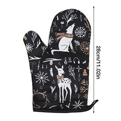 Kalėdinės orkaitės kepimo pirštinės, margintos Kalėdų Senelio mikrobangų izoliacijos padėklas Virtuvės kepimo įrankiai