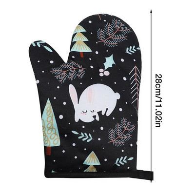 Kalėdinės orkaitės kepimo pirštinės, margintos Kalėdų Senelio mikrobangų izoliacijos padėklas Virtuvės kepimo įrankiai