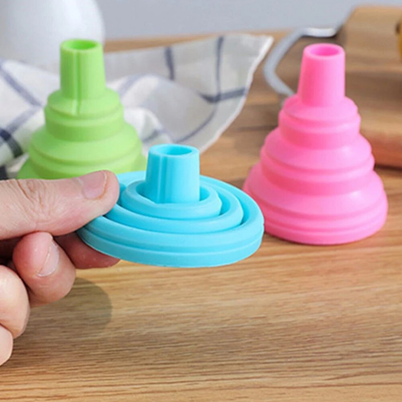 1vnt silikoninis sulankstomas teleskopinis ilgo kaklo piltuvas Kūrybiniai buitiniai skysčių užpildymo mini piltuvėliai skysčių užpildymo virtuvės įrankiai