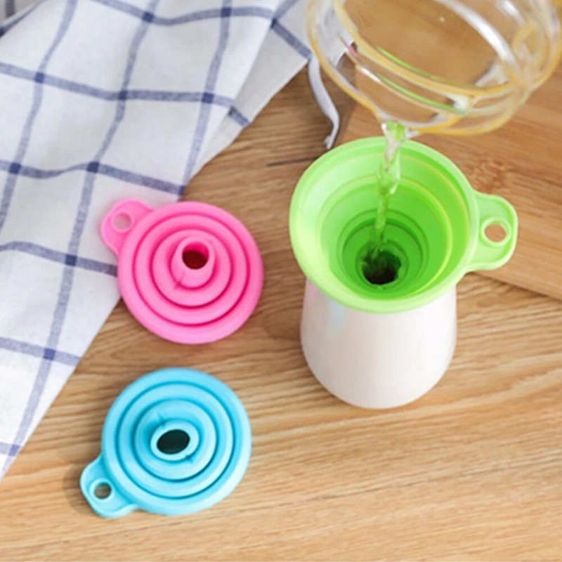 1vnt silikoninis sulankstomas teleskopinis ilgo kaklo piltuvas Kūrybiniai buitiniai skysčių užpildymo mini piltuvėliai skysčių užpildymo virtuvės įrankiai