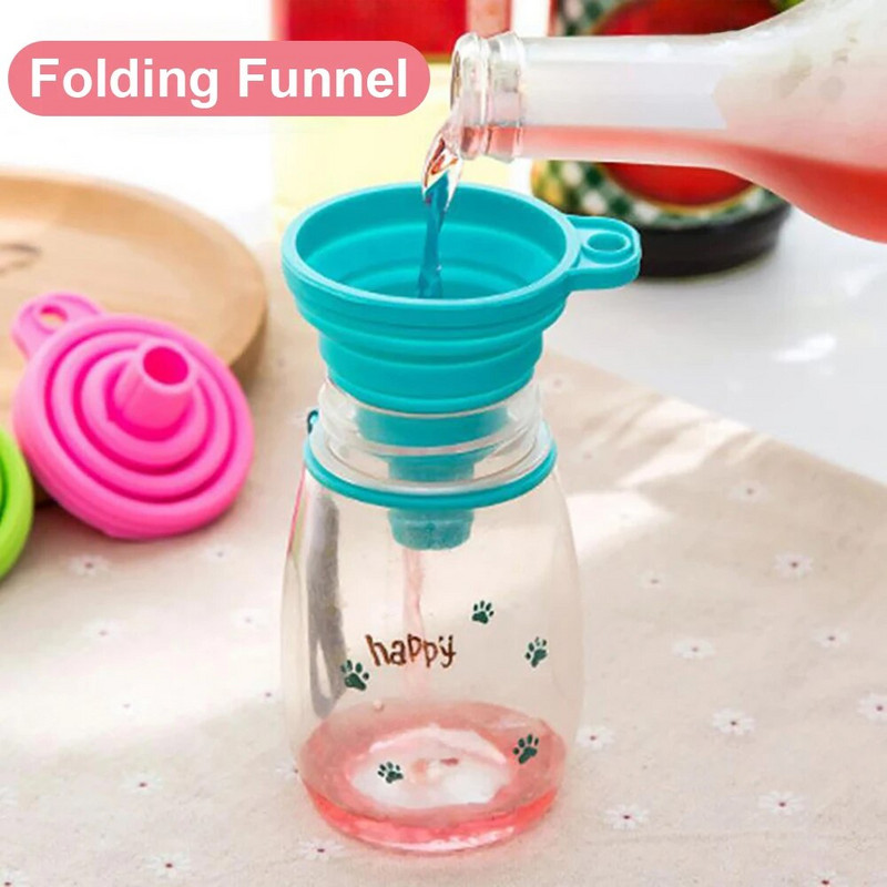 1vnt silikoninis sulankstomas teleskopinis ilgo kaklo piltuvas Kūrybiniai buitiniai skysčių užpildymo mini piltuvėliai skysčių užpildymo virtuvės įrankiai