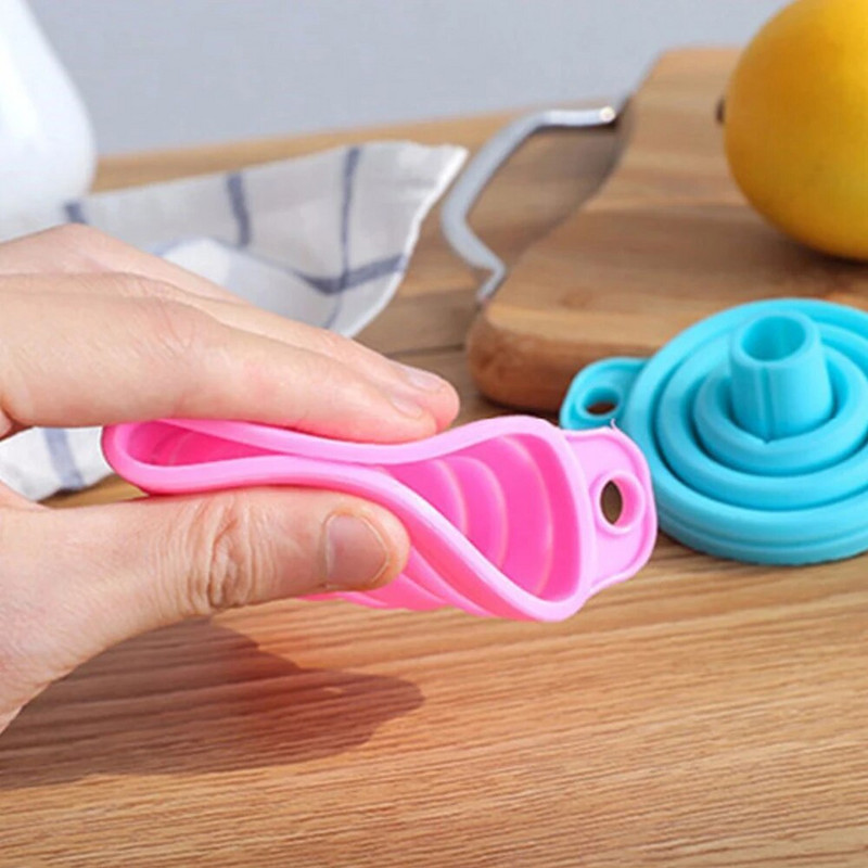 1vnt silikoninis sulankstomas teleskopinis ilgo kaklo piltuvas Kūrybiniai buitiniai skysčių užpildymo mini piltuvėliai skysčių užpildymo virtuvės įrankiai