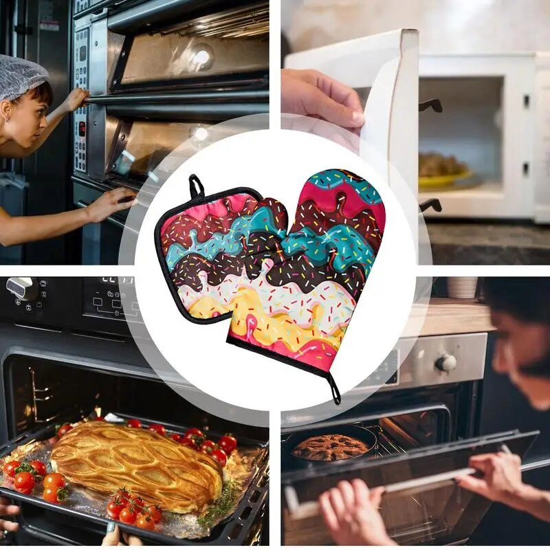 Orkaitės pirštinės ir puodų laikiklių rinkiniai virimo pirštinės puodo laikiklio rinkinys karščiui atsparus kepsninės pirštinės Orkaitės pirštinės Virtuvinė orkaitės pirštinių rinkinys ne