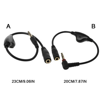 Στερεοφωνικό καλώδιο προέκτασης προσαρμογέα 3,5 mm Jack AUX αρσενικό σε θηλυκό με καλώδιο ακουστικών ακουστικών ελέγχου έντασης