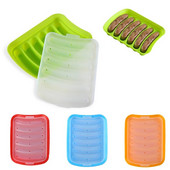 1vnt silikoninė dešrelių forma 6 tinklelio didelė kumpio dešrų dėžutė dešrainių formų konservavimo dėžutė „pasidaryk pats“ keptų dešrų dėžutės forma su dangteliu