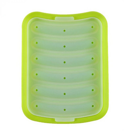 1vnt silikoninė dešrelių forma 6 tinklelio didelė kumpio dešrų dėžutė dešrainių formų konservavimo dėžutė „pasidaryk pats“ keptų dešrų dėžutės forma su dangteliu