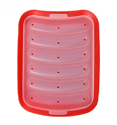 1vnt silikoninė dešrelių forma 6 tinklelio didelė kumpio dešrų dėžutė dešrainių formų konservavimo dėžutė „pasidaryk pats“ keptų dešrų dėžutės forma su dangteliu
