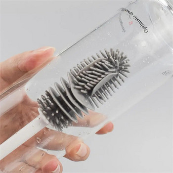 Πινέλο σιλικόνης Κύπελλο καθαριστικό καθαριστικό γυαλιού κουζίνας Εργαλείο καθαρισμού μακράς λαβής Drink Wineglass Bottle Glass Cup Cleaner Brush