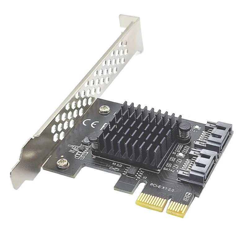 NAUJAS Chi a Mining SATA PCI E adapteris 2 prievado SATA 3.0 į PCIe X1 išplėtimo adapterio kortelė SATA 3 PCI-e PCI Express konverteris ASM1061