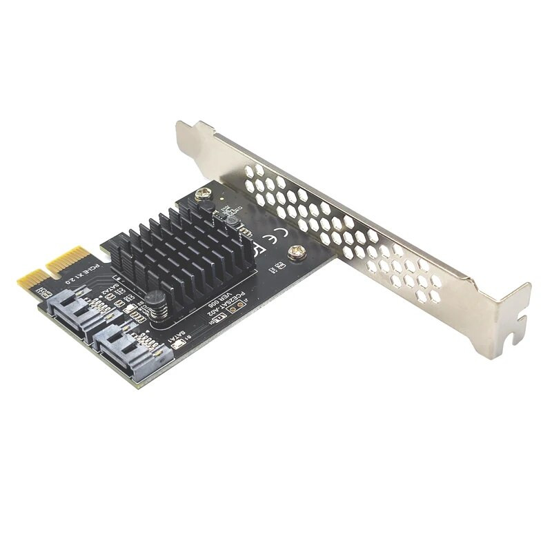 NAUJAS Chi a Mining SATA PCI E adapteris 2 prievado SATA 3.0 į PCIe X1 išplėtimo adapterio kortelė SATA 3 PCI-e PCI Express konverteris ASM1061