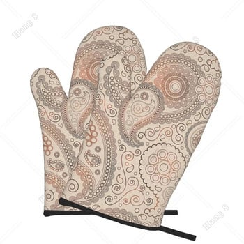 Готварски ръкавици за фурна с мотив пейсли за жени Кухненски ръкавици за микровълнова печка Аксесоари за готвене Топлоустойчиво барбекю Един размер
