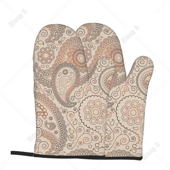Готварски ръкавици за фурна с мотив пейсли за жени Кухненски ръкавици за микровълнова печка Аксесоари за готвене Топлоустойчиво барбекю Един размер