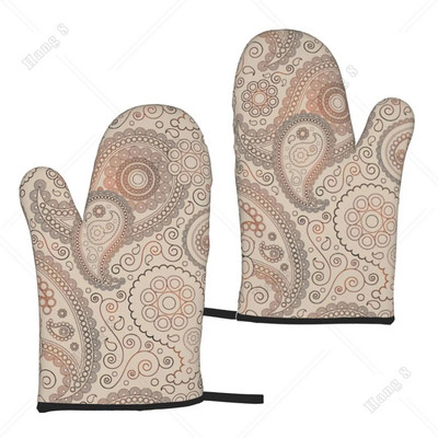 Paisley Pattern Sütőkesztyű Női Konyhai Mikrohullámú kesztyű Főzési Kiegészítők Hőálló Barbecue Egy méret