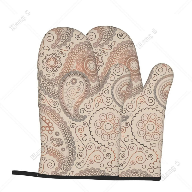 Paisley Pattern Orkaitės gaminimo pirštinės moterims Virtuvinės Pirštinės mikrobangų krosnelėje Maisto gaminimo reikmenys Karščiui atsparios kepsninės vieno dydžio