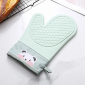 1vnt izoliuotos storos pirštinės karščiui atsparios puodo pirštinės virtuvės kepimo orkaitės kumštinės pirštinės neslystantis silikonas