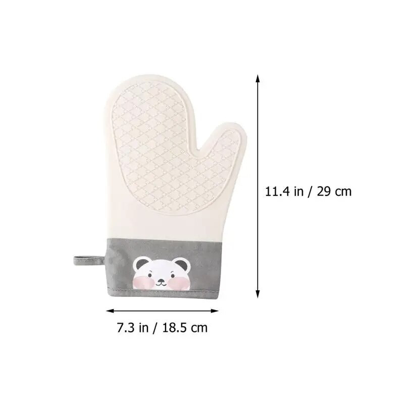 1vnt izoliuotos storos pirštinės karščiui atsparios puodo pirštinės virtuvės kepimo orkaitės kumštinės pirštinės neslystantis silikonas