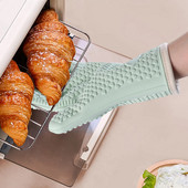 1 χέρι Γάντια σιλικόνης Bake Φούρνος μικροκυμάτων Γάντια ψησίματος κουζίνας Αντι-ζεμάτισμα Αντιολισθητική σιλικόνη για μπάρμπεκιου Φούρνος για μπάρμπεκιου Mitt Kitchen
