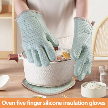 1 χέρι Γάντια σιλικόνης Bake Φούρνος μικροκυμάτων Γάντια ψησίματος κουζίνας Αντι-ζεμάτισμα Αντιολισθητική σιλικόνη για μπάρμπεκιου Φούρνος για μπάρμπεκιου Mitt Kitchen