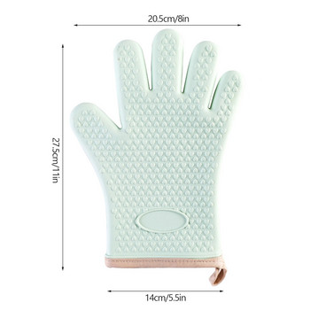 Силиконови ръкавици за печене с 1 ръка Ръкавици за печене за микровълнова фурна Кухненски противоопарни противоплъзгащи силиконови барбекю фурна Държач за саксия ръкавица
