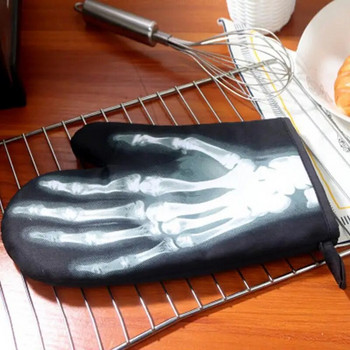 Ръкавици за фурна Ръкавици за микровълнова печка Топлоустойчиви 3D печат Дебели ръкавици за готвене Барбекю Кухненски ръкавици Държачи за тенджери