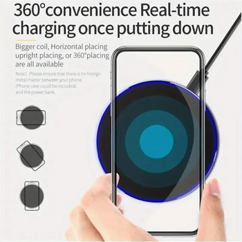 Стойка за подложка за бързо безжично зарядно устройство Настолен мобилен телефон Зареждаща докинг станция за iPhone 15 14 13 12 11 X Samsung Xiaomi Huawei