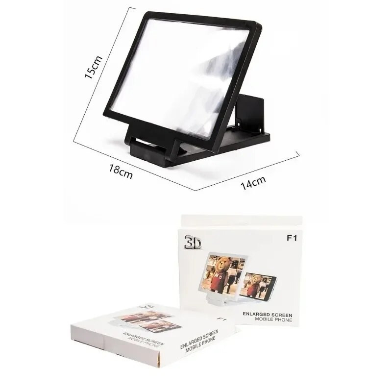 3D ekrano stiprintuvas sulankstomas mobiliojo telefono didinamasis stiklas, vaizdo stiprintuvo laikiklis Padidinti stovą Akių apsauga