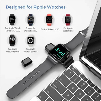 ΝΕΟ 2 σε 1 Μαγνητικό ρολόι ασύρματος φορτιστής Φορητή διεπαφή USB Type-C για Apple Watch iWatch 8 7 6 5 SE 4 3 2 Γρήγορη φόρτιση