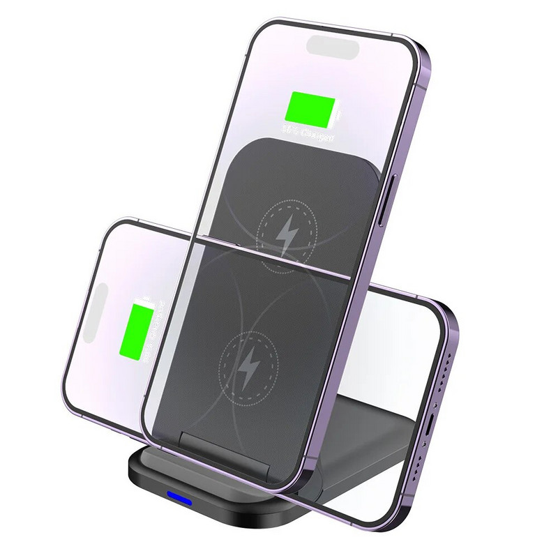 30 W összecsukható vezeték nélküli töltőállvány iPhone15 14 13 12 11Pro gyorstöltő dokkolóállomáshoz Samsung Glaxy S23 S22 S21 Note20 készülékhez
