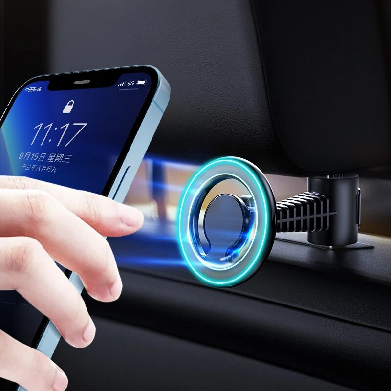 Automašīnas sēdekļa aizmugurējais galvas balsta turētājs automašīnas mobilā tālruņa grozāmais statīvs Xiaomi Iphone 14 Pro Max viedtālruņa planšetdatoram universāls