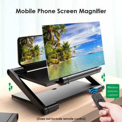 8inch 3D HD Cell Phone Screen Amplifier Folding Mobile Phone Magnifying Glass HD Projector Screen Enlarge Magnifier Phone Holder