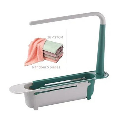 Teleskopinis virtuvės kriauklės indų stovas Laikymas indų kanalizacijos stovas kriauklė virtuvės organizatorius kempinė rankšluosčių laikiklis kriauklės lentyna virtuvės įtaisas